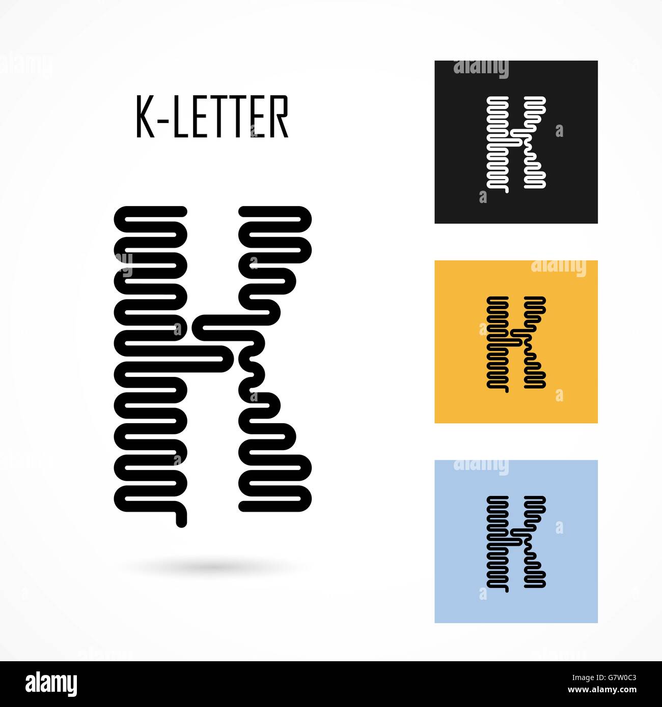 Kreative K-Symbol abstrakte Logo Design Vektor Briefvorlage. Kreative K-Alphabet-Vektor-Design. Wirtschaft und kreative Bildung Stock Vektor