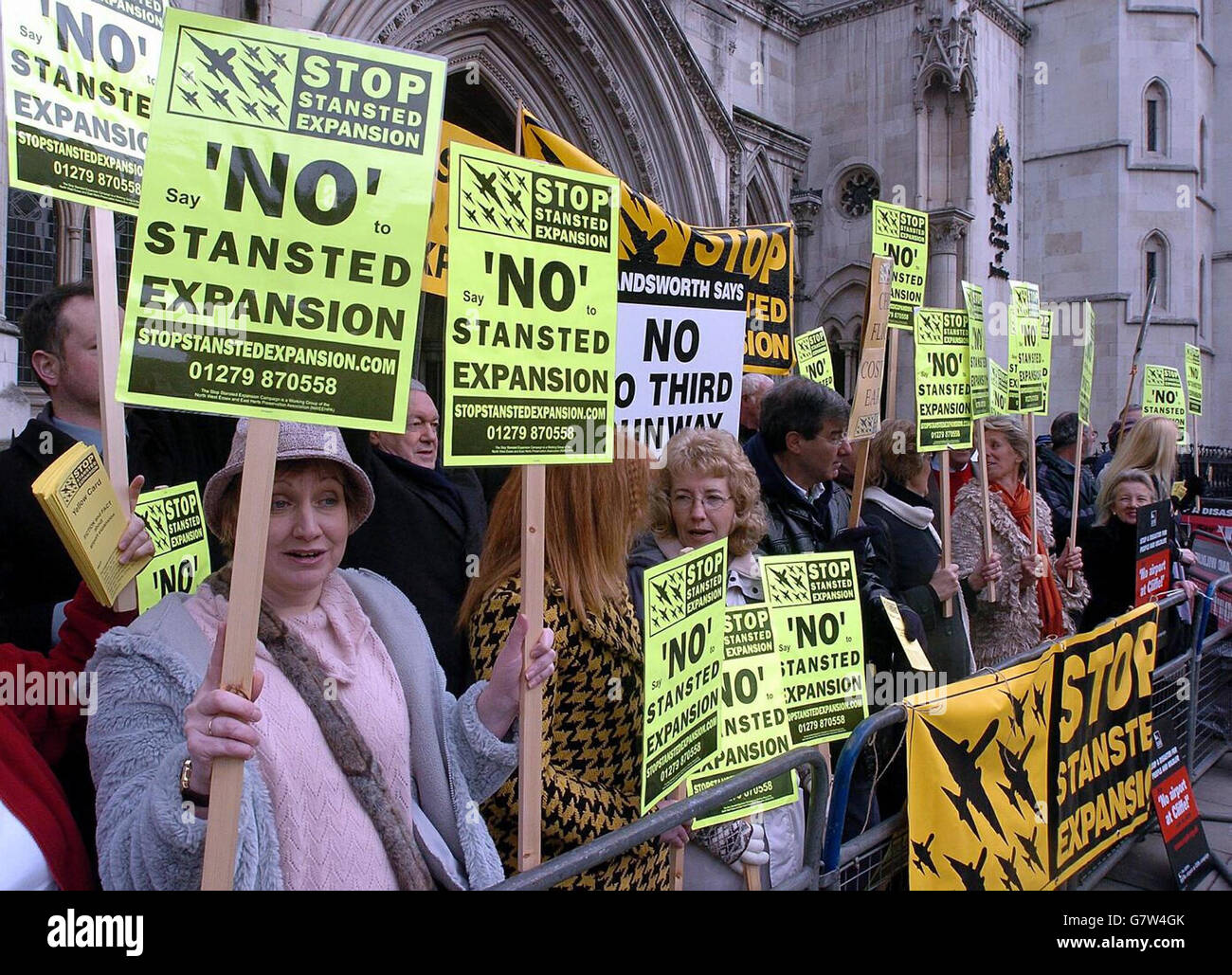 Stansted Airport Expansion Protest - High Court Stockfoto