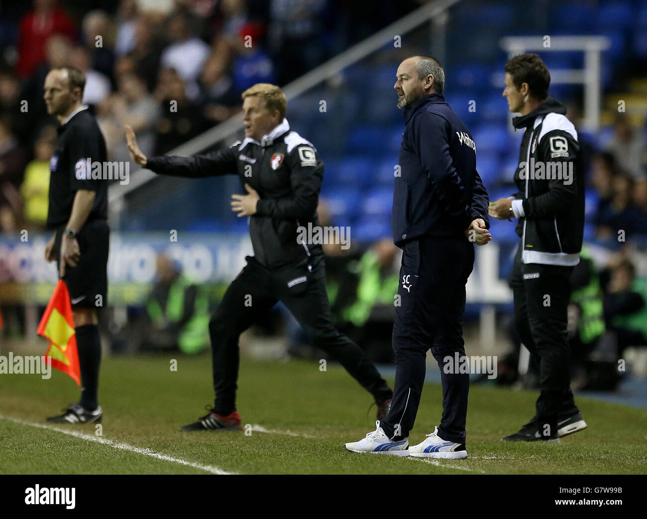 Fußball - Sky Bet Championship - Reading / AFC Bournemouth - Madejski Stadium. Reading-Manager Steve Clarke Stockfoto