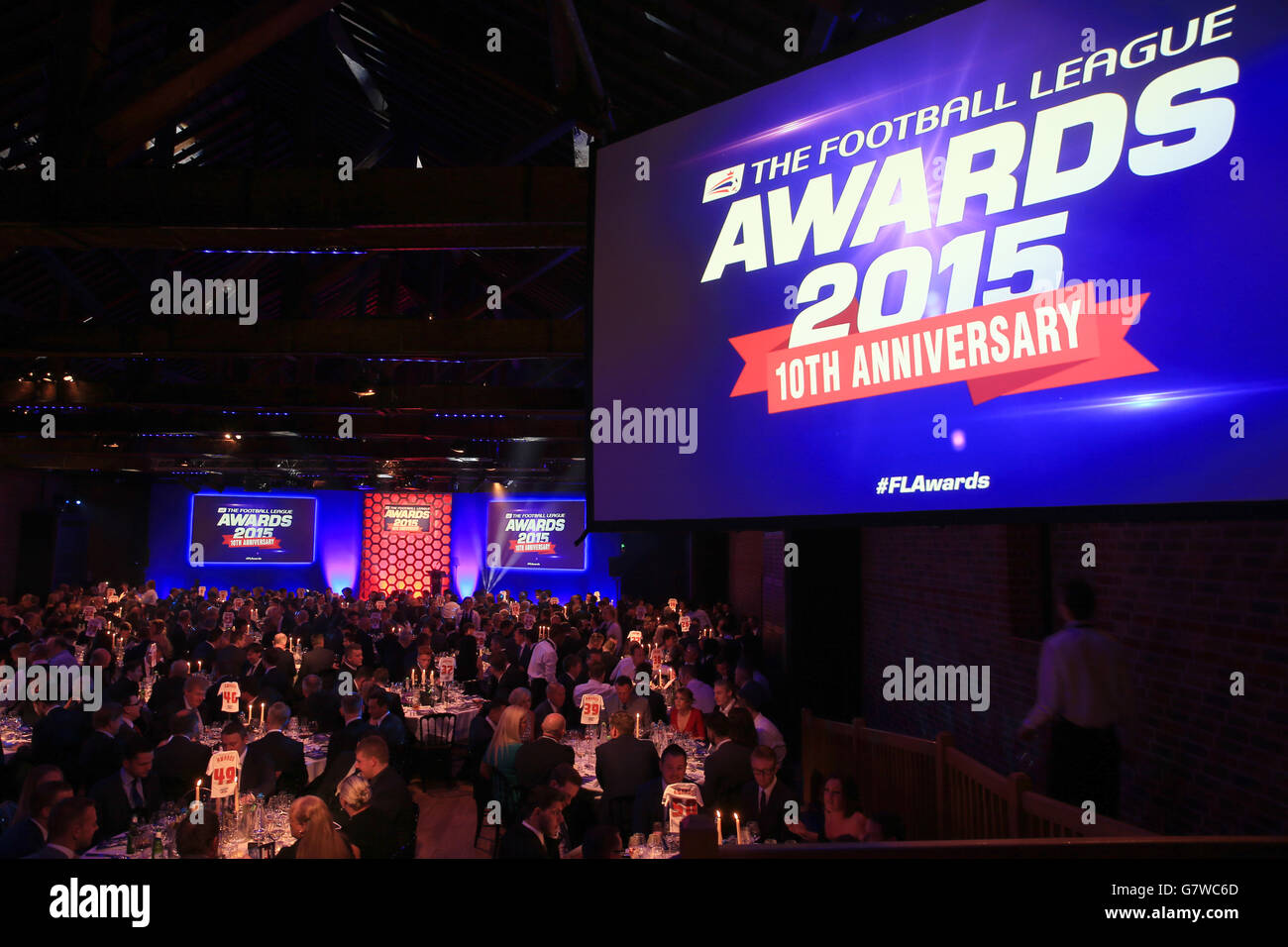 Fußball - The Football League Awards 2015 - The Brewery - London. Ein Überblick über die Football League Awards 2015 in der Brauerei in London. Stockfoto