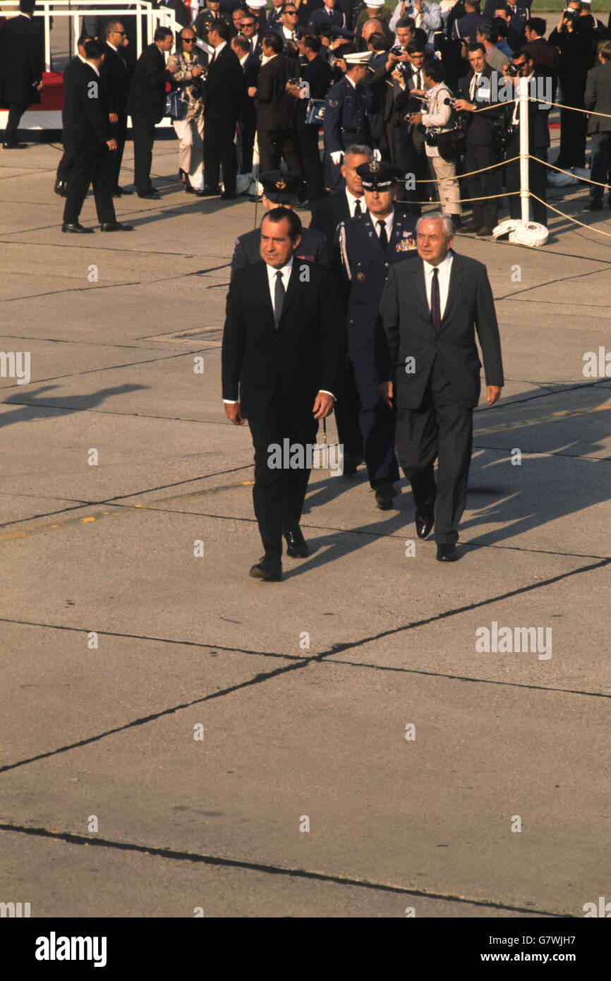 Politik - Präsident Nixons Besuch in Großbritannien - USAF Mildenhall Suffolk Stockfoto