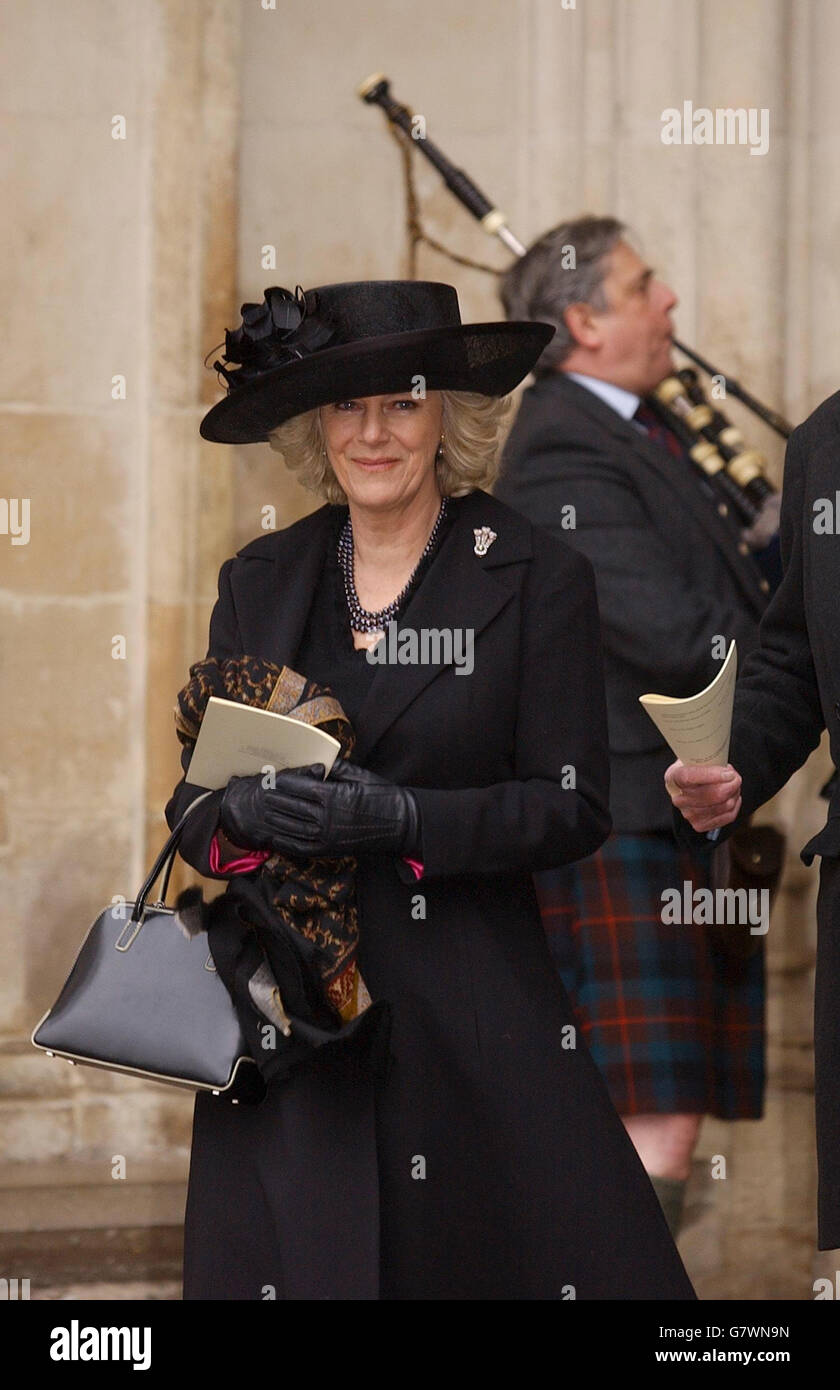 Der rechte Herr Angus Ogilvy - Dienst von Thanksgiving - Westminster Abbey. Camilla Parker Bowles. Stockfoto