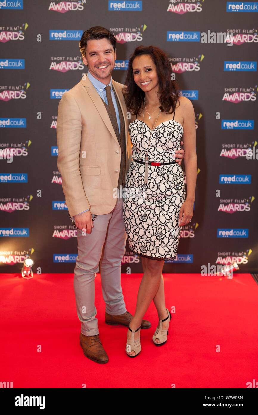 Star of Primeaval Andrew Lee Potts mit Frau Honeyz-Sängerin Mariama Goodman kommt bei den Short Film Awards reed.co.uk bei BAFTA in Piccadilly, London an. Stockfoto