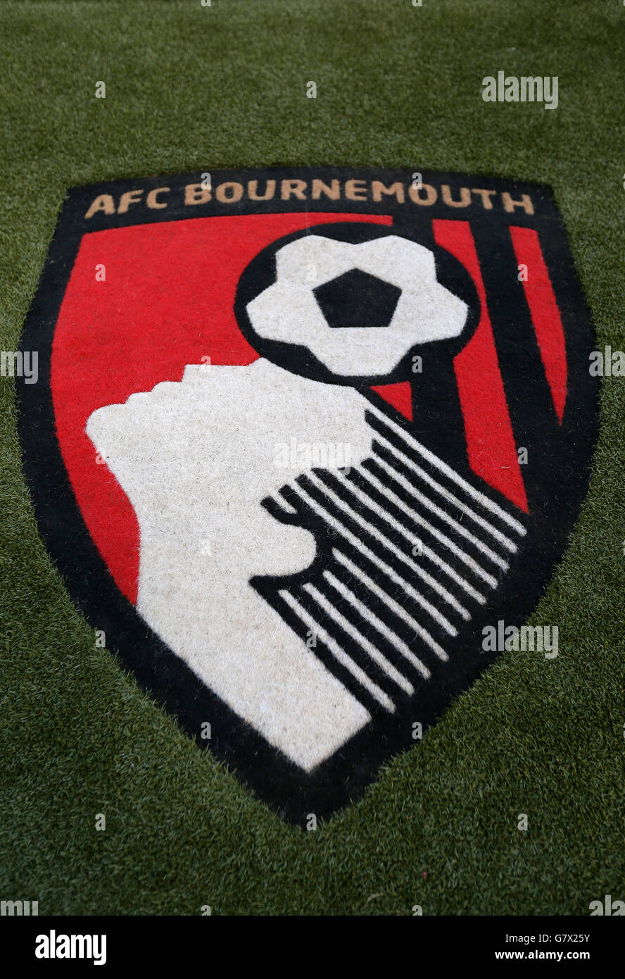 Fußball - Sky Bet Championship - Bournemouth gegen Sheffield Mittwoch - Dean Court. Allgemeine Ansicht des Abzeichen des AFC Bournemouth am Dean Court Stockfoto