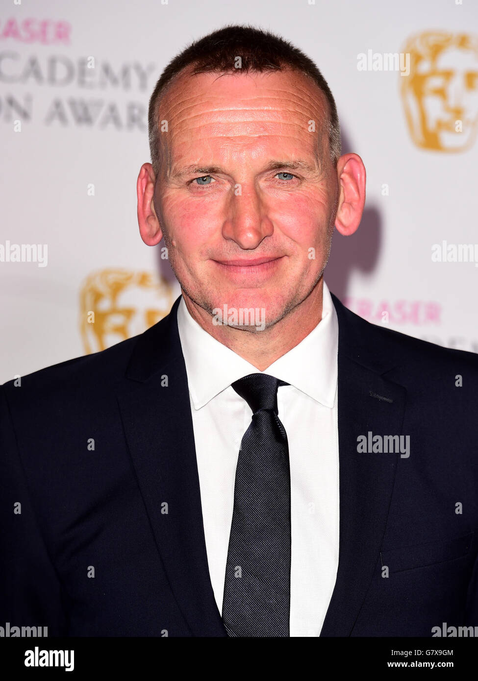 Christopher Eccleston bei den House of Fraser British Academy of Television Awards am Theatre Royal, Drury Lane in London. DRÜCKEN SIE VERBANDSFOTO. Bilddatum: Sonntag, 10. Mai 2015. Siehe PA Story SHOWBIZ BAFTA. Das Foto sollte lauten: Ian West/PA Wire Stockfoto