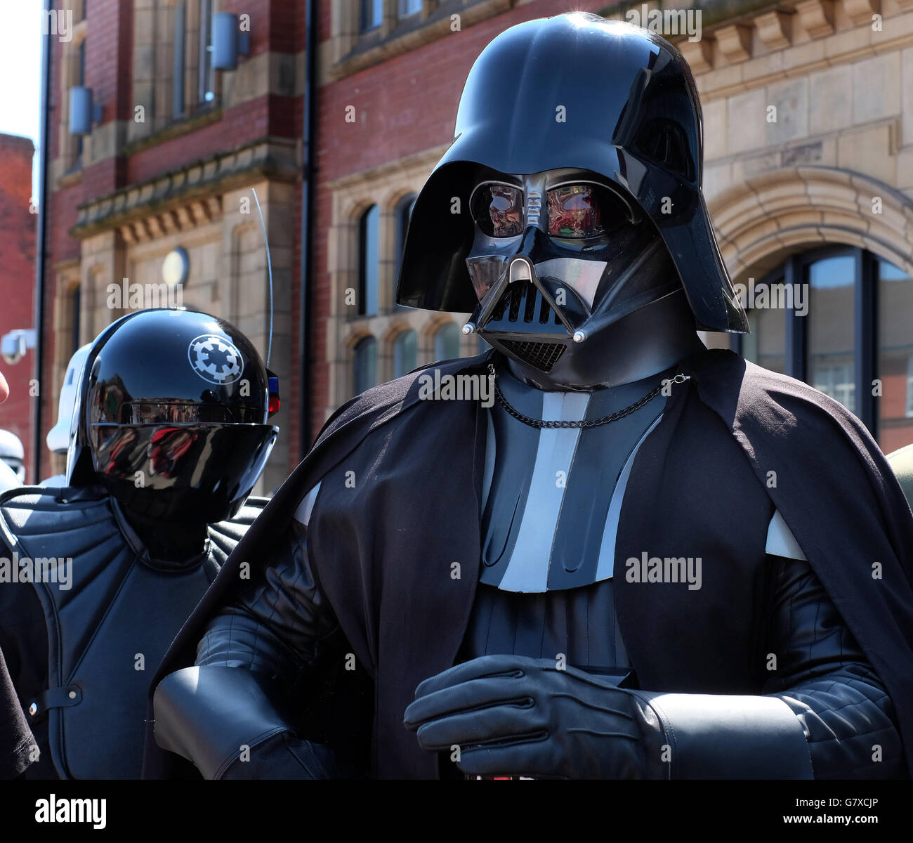 Star Wars-Charaktere auf Comic-Convention. Stockfoto