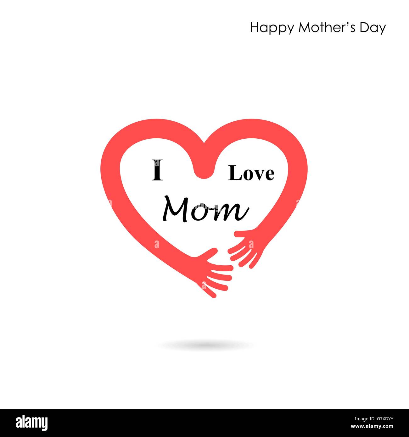 Glückliche Mütter Day.Love Herzen Care Logo. Liebe und glückliche Mutter Tag Hintergrund Konzept. Vektor-illustration Stock Vektor