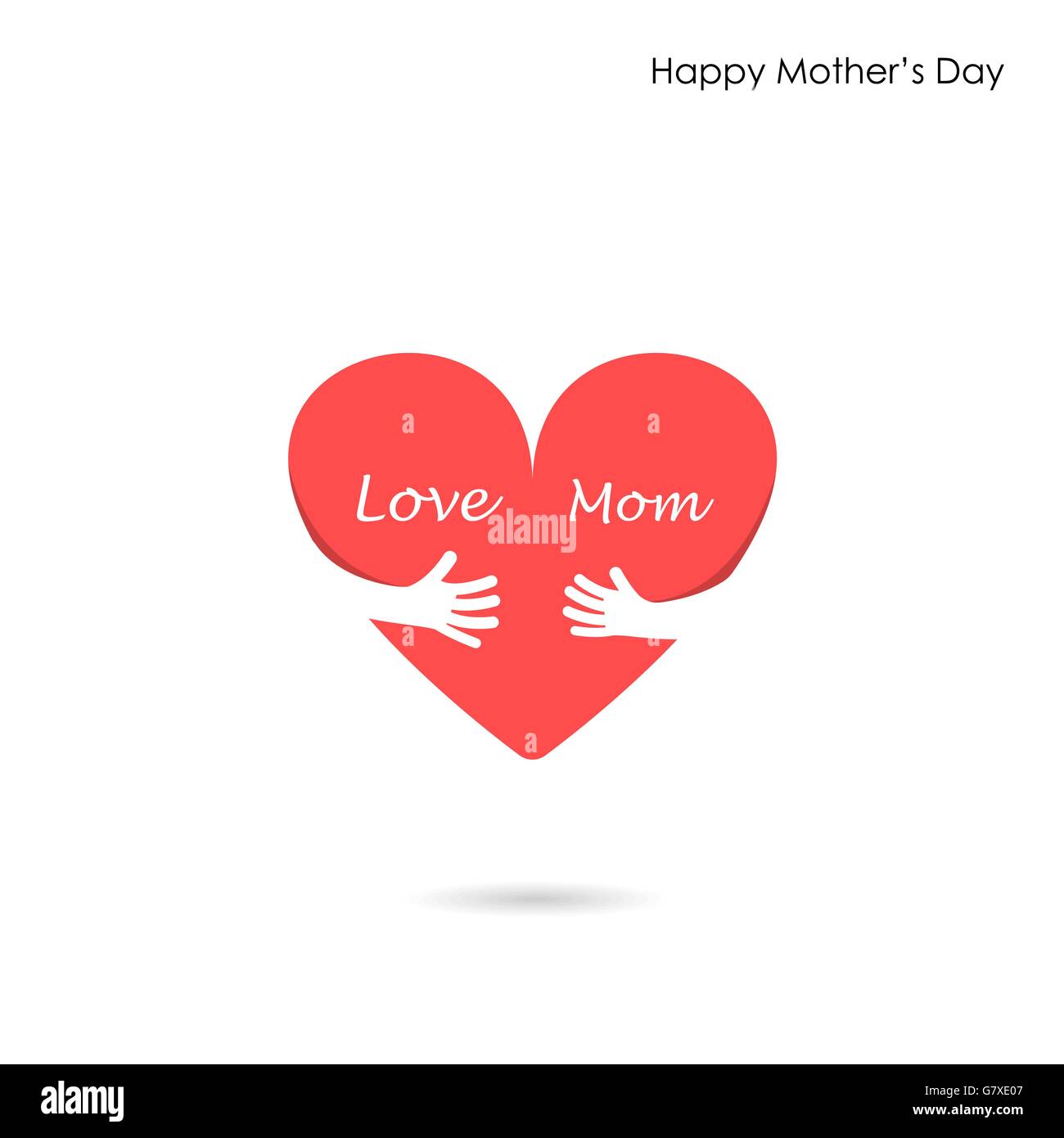 Glückliche Mütter Day.Love Herzen Care Logo. Liebe und glückliche Mutter Tag Hintergrund Konzept. Vektor-illustration Stock Vektor