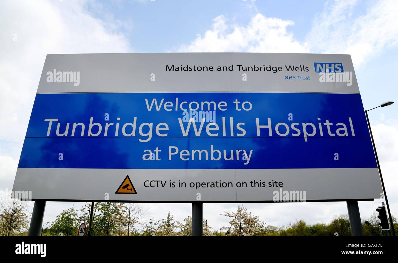 Einen Überblick über das Tunbridge Wells Hospital in Pembury in Kent, die nach dem Tod von Frances Cappuccini, starb nach der Geburt von Notfall-Kaiserschnitt am 9. Oktober 2012. Stockfoto