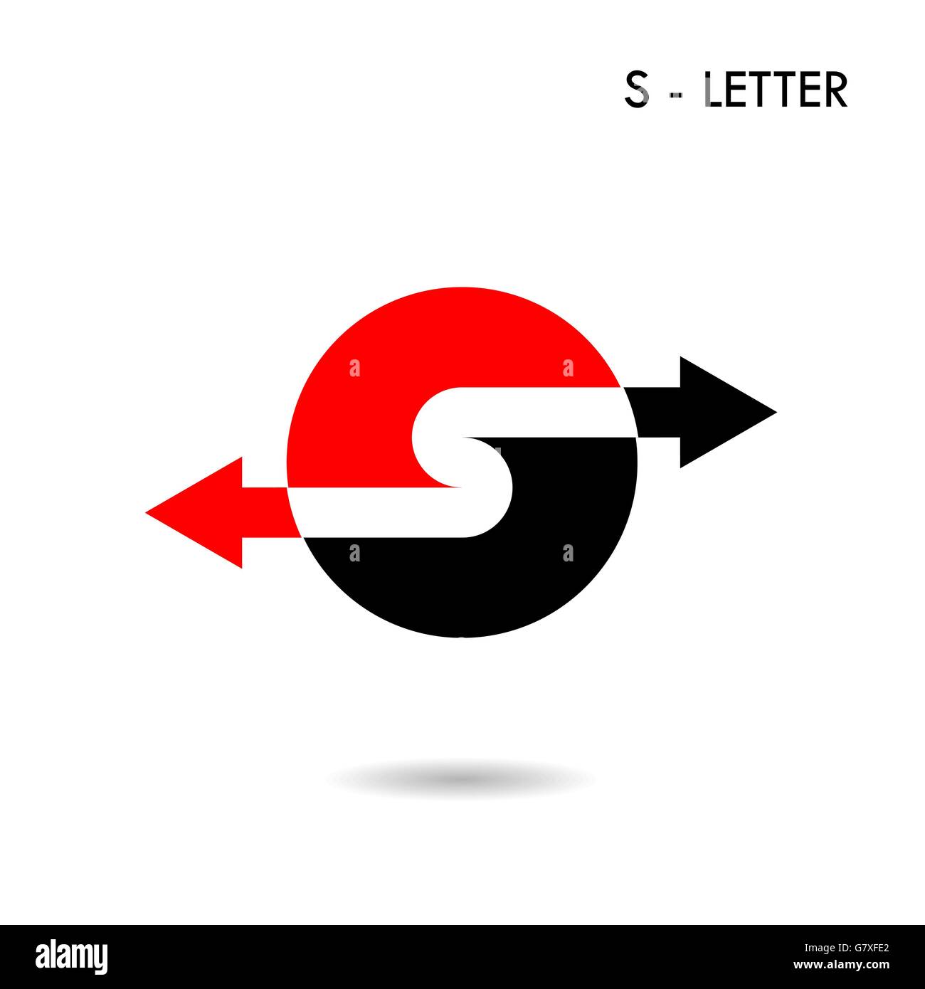 S-Briefsymbol abstrakte Logo-Design und Pfeil-Symbol. Kreativ S-Alphabet und Pfeil-Symbol. Vektor-illustration Stock Vektor