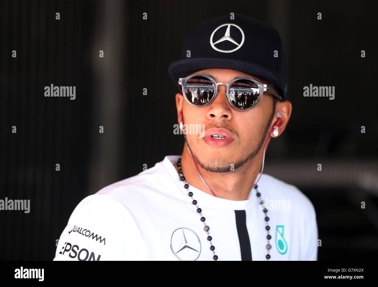 Formel 1 - großer Preis von Spanien - Wettkampftag - Circuit de Barcelona-Catalunya. Mercedes Lewis Hamilton vor dem Großen Preis von Spanien auf dem Circuit de Barcelona-Catalunya in Barcelona, Spanien. Stockfoto