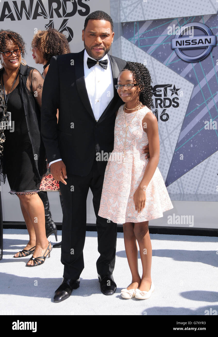 Los Angeles, CA, USA. Juni 2016. 26. Juni 2016 - Los Angeles. Anthony Anderson, Marsai Martin. Ankünfte für die BET Awards 2016 im Microsoft Theater. Quelle: Alamy Live News Stockfoto