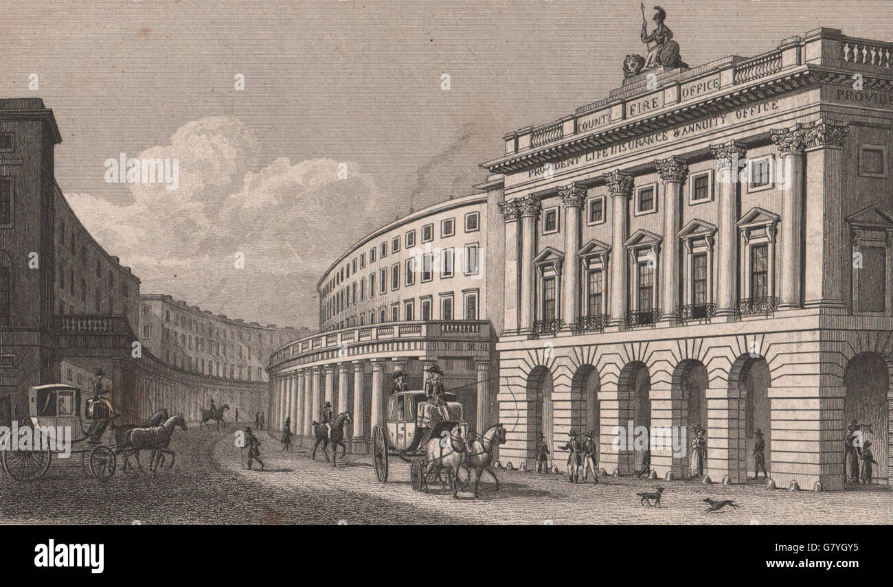 REGENT STREET. Regent es Quadrant, Blick nach Westen. County Fire Office.SHEPHERD 1828 Stockfoto