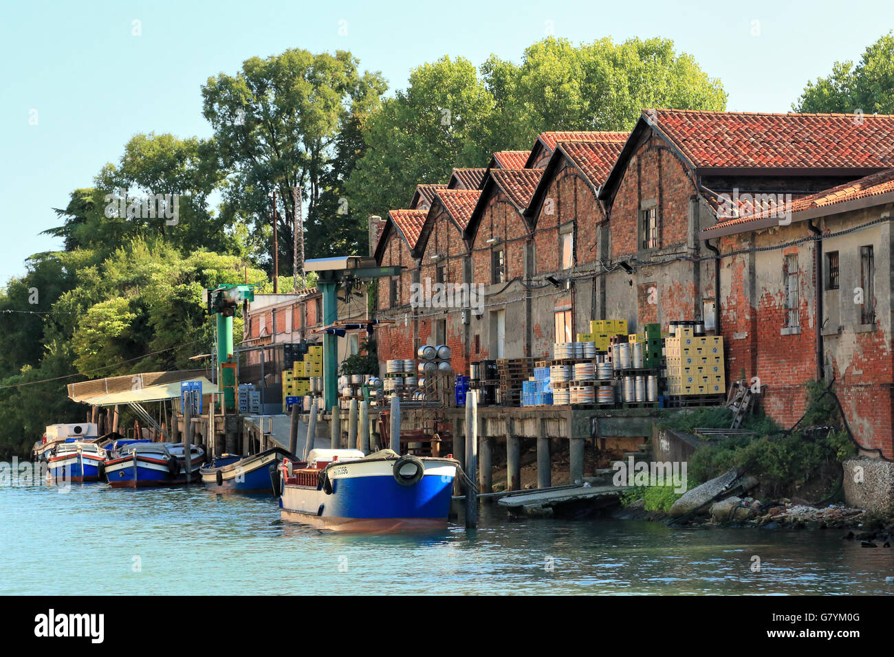 Getränke Lager Hallen Magazzino Rampa San Basilio, Venedig Stockfoto