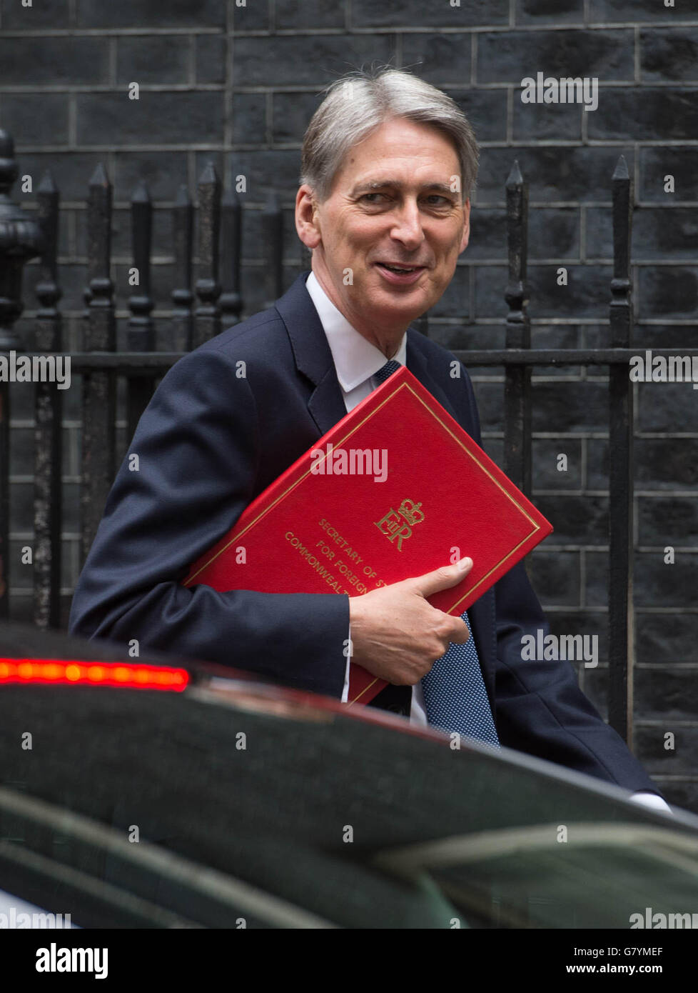 Außenminister Philip Hammond Ankunft für eine Kabinettssitzung in der Downing Street, London, als Boris Johnson brach in einem Versuch zu starten, Tory Wundheilung decken aufgerissen durch den bitteren Referendum Kampf. Stockfoto