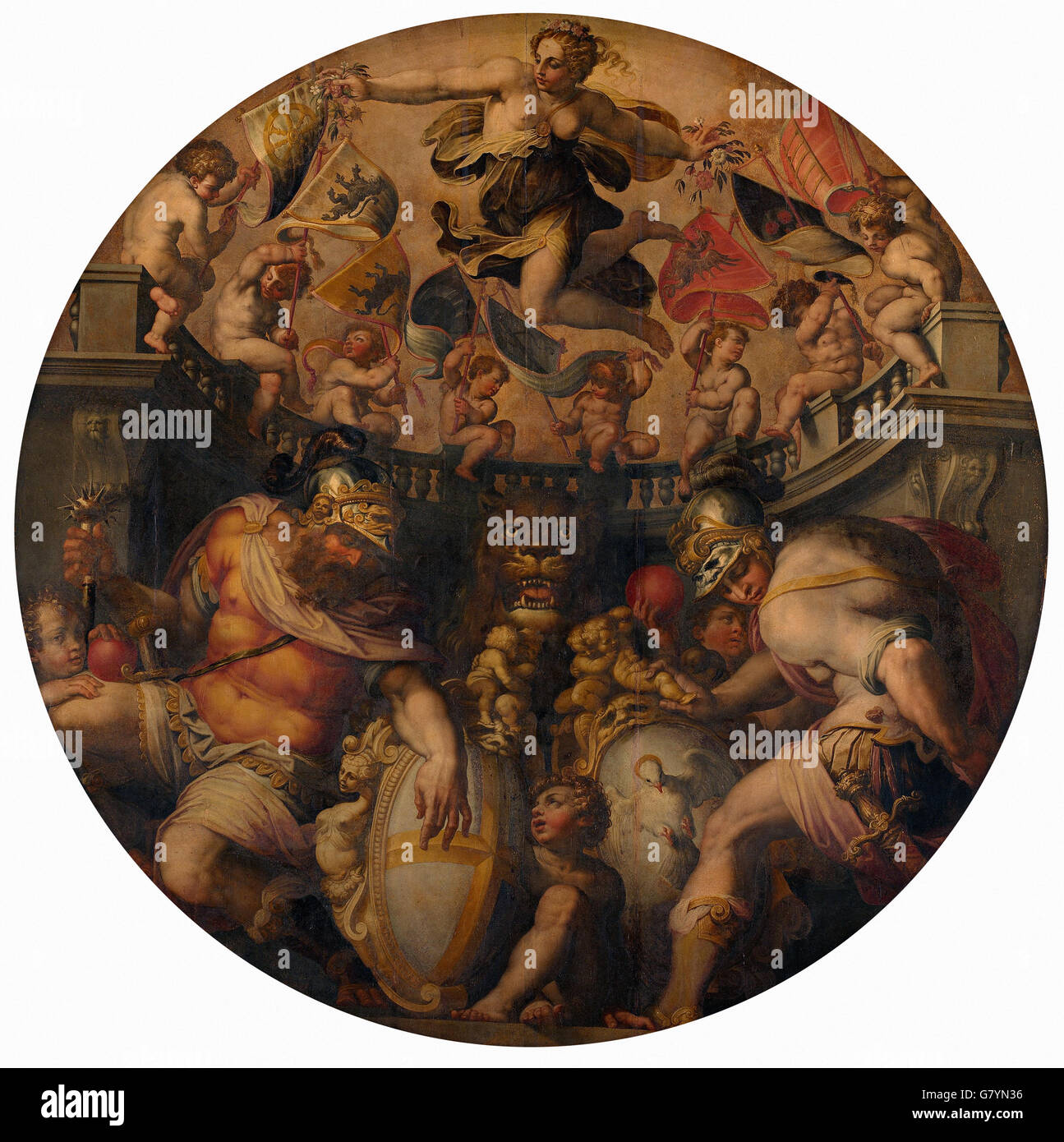 Giorgio Vasari - Allegorien der Viertel von Santo Spirito und Santa Croce Stockfoto