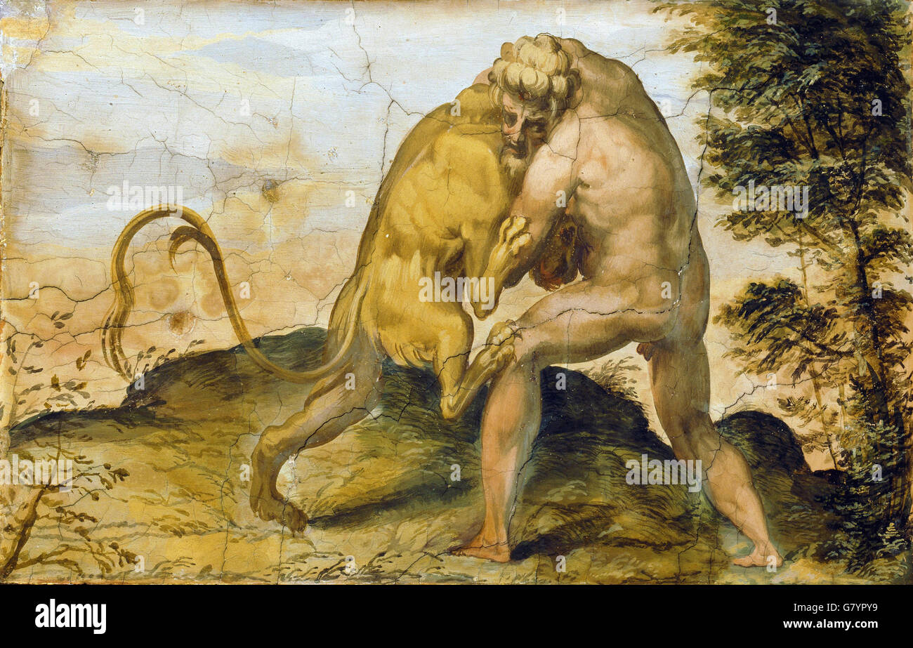 Marco Marchetti aus Faenza - Herkules tötet die Löwen von Nemea Stockfoto