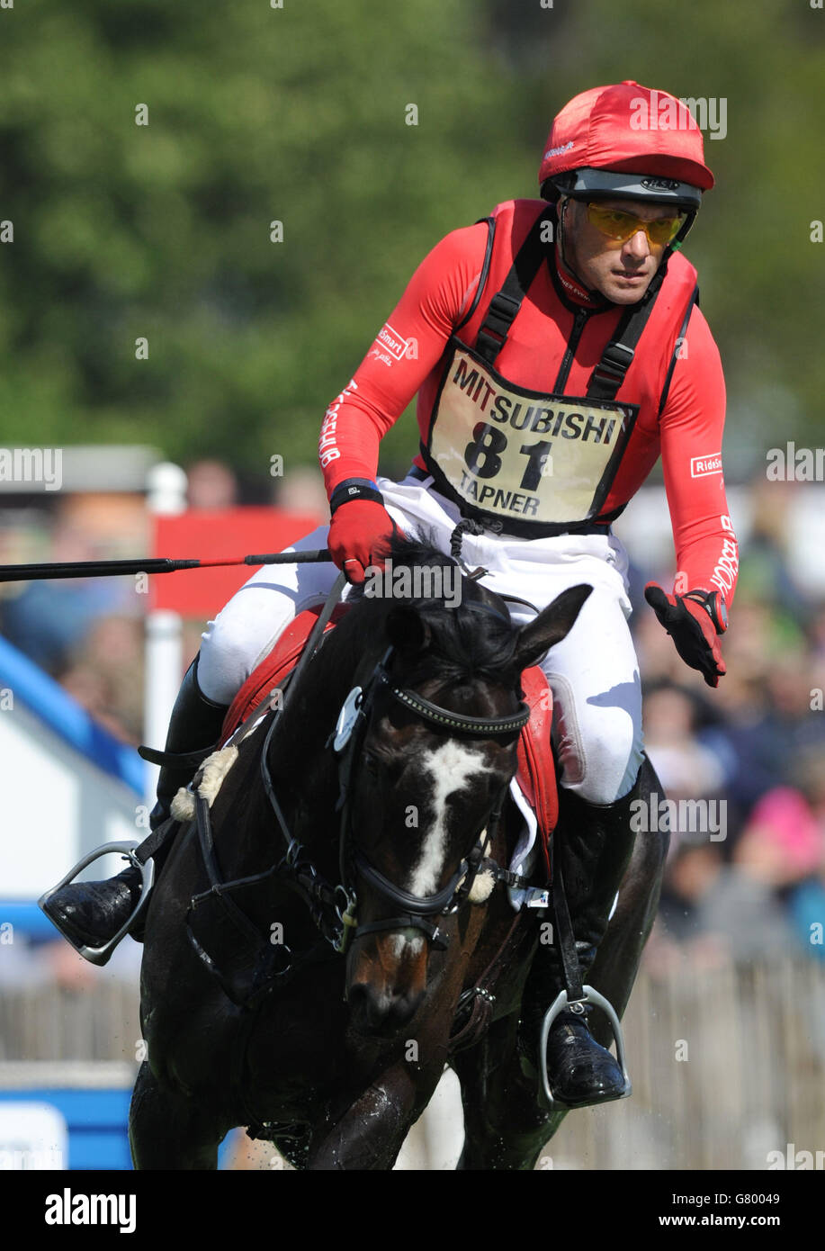 Reiten - Badminton Pferdetrials 2015 - Tag Vier - Badminton. Der australische Paul Tapner fährt am vierten Tag der Badminton Horse Trials, Badminton, auf der Indian Mill. Stockfoto