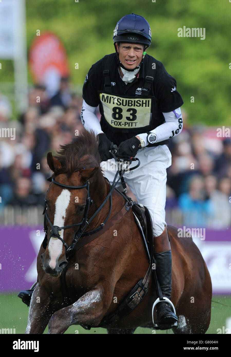 Reiten - Badminton Pferdetrials 2015 - Tag Vier - Badminton. Der britische William Foxx-Pitt fährt am vierten Tag der Badminton Horse Trials, Badminton, Chilli Morning. Stockfoto