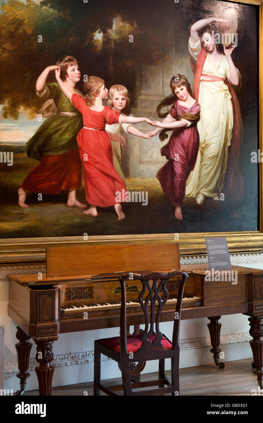 UK, Cumbria, Kendal, Abt Hall Art Gallery, George Romney Gower Familie, Kinder von Granville, 2. Earl Gower tanzen Stockfoto