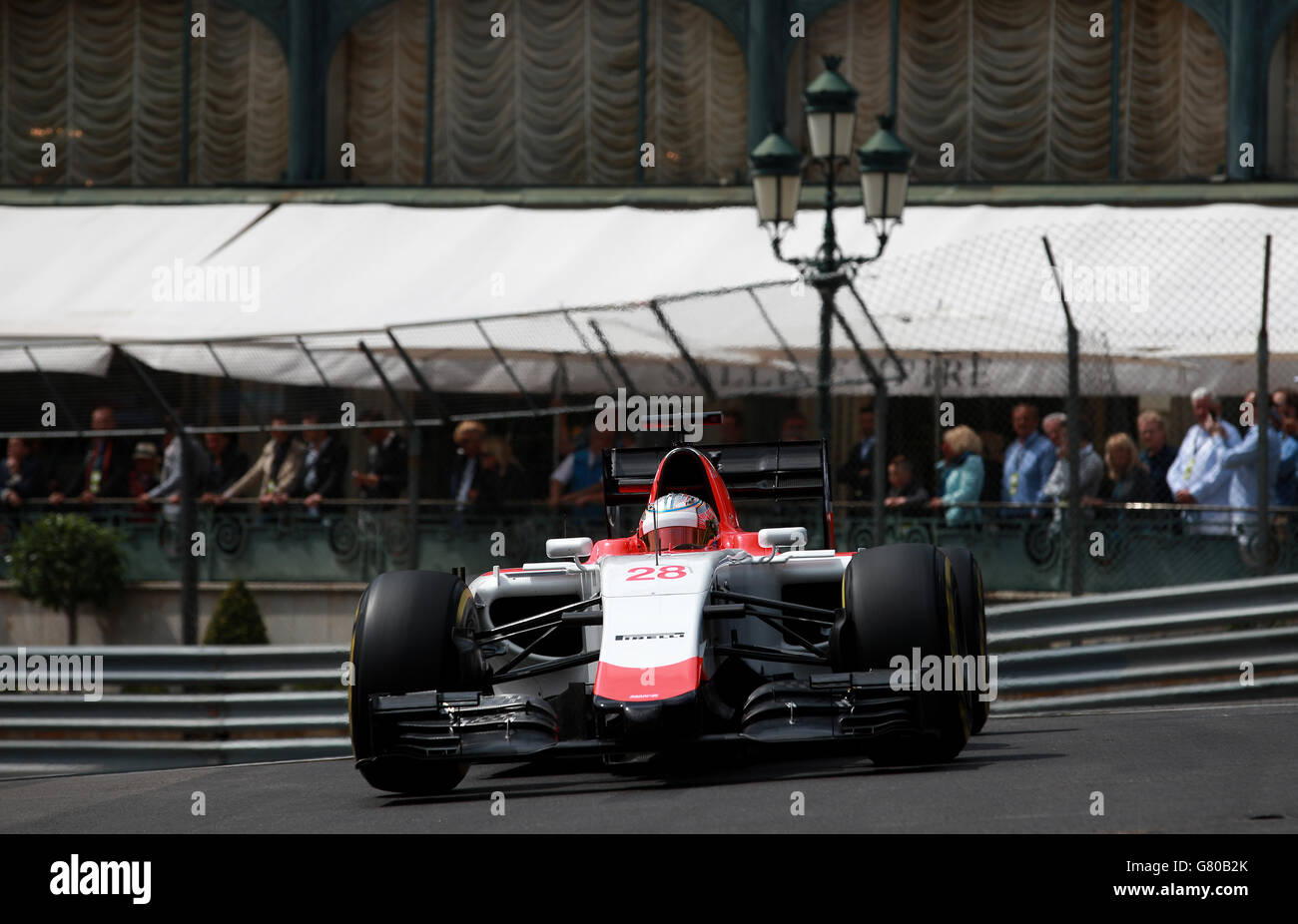 Will Stevens von Marussia am Trainingstag für den Großen Preis von Monaco 2015 auf dem Circuit de Monaco, Monte Carlo. Stockfoto