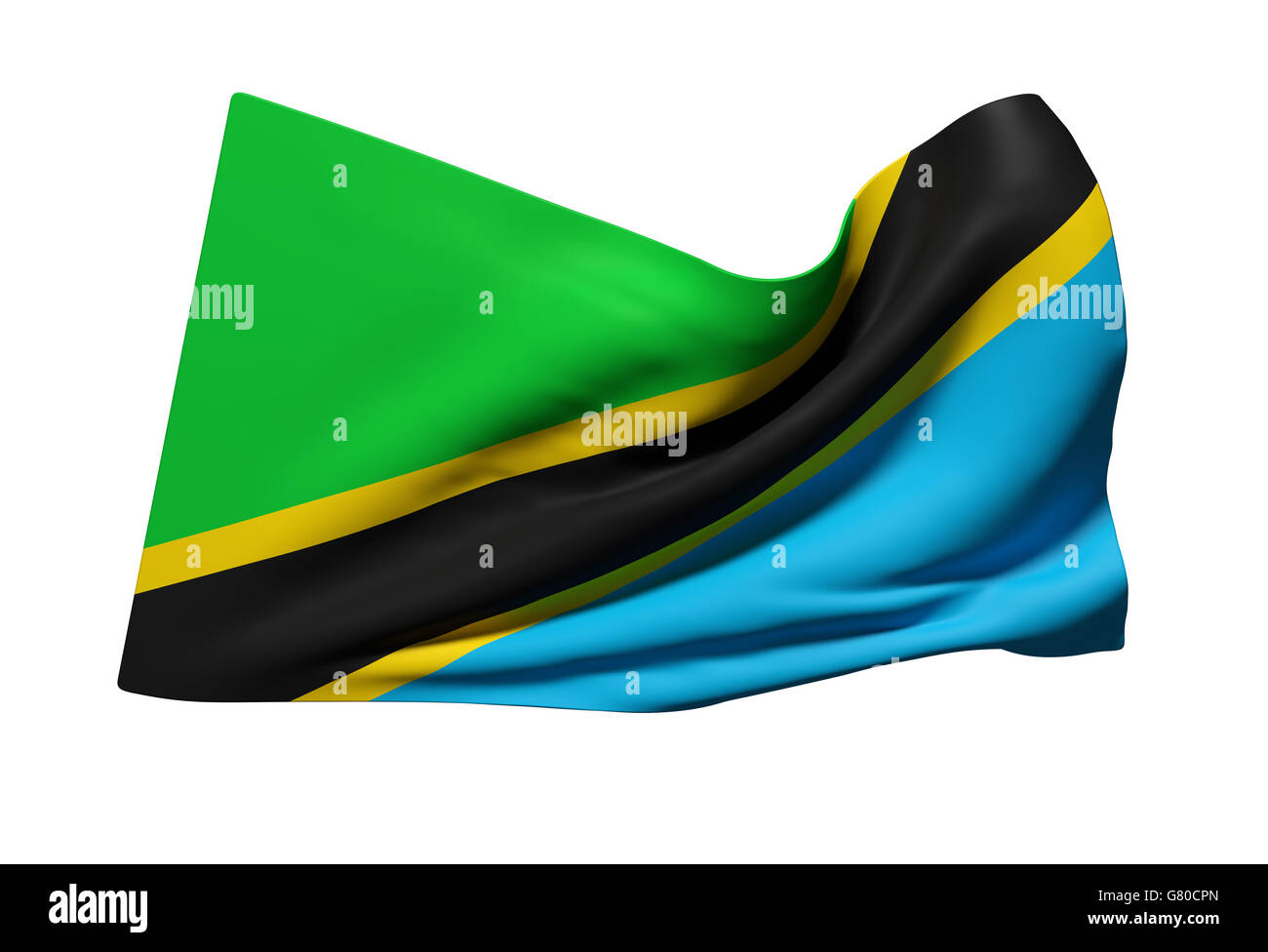 3D-Rendering einer Tansania Flagge winken Stockfoto