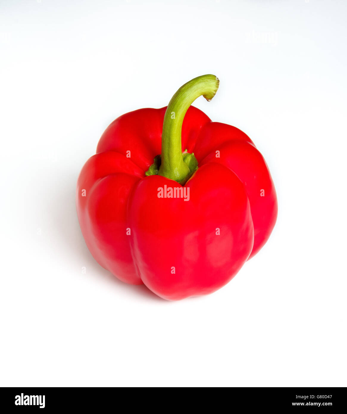 Rote Paprika isoliert auf weißem Hintergrund, Gemüse Stockfoto