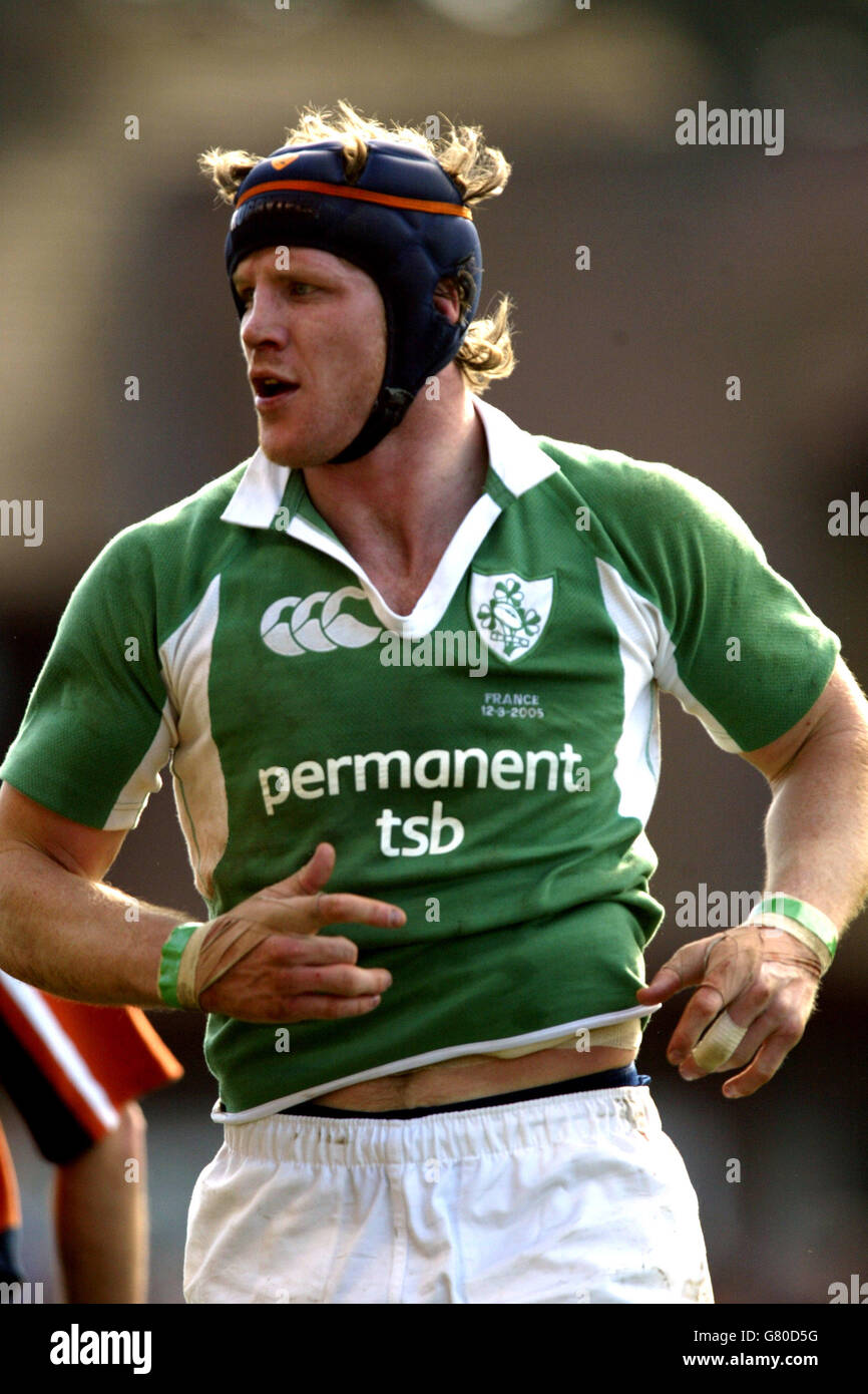 Rugby Union - RBS 6 Nations Championship 2005 - Irland - Frankreich - Lansdowne Road. Simon Easterby, Irland Stockfoto