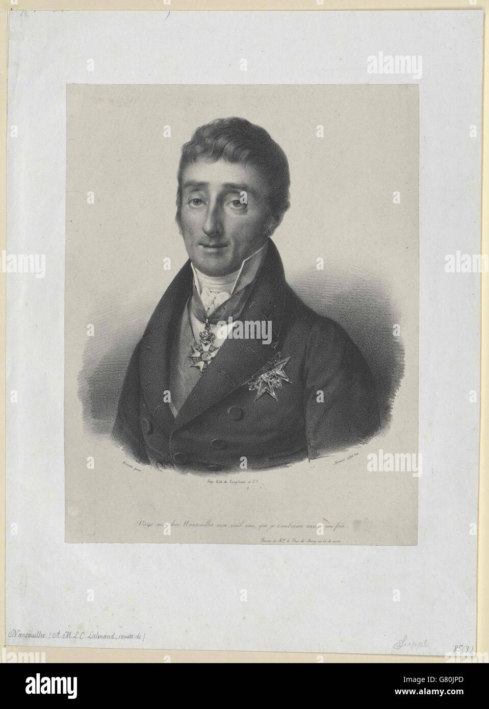 Lallemant de Nantouillet, Alexandre Marie Louis Charles Comte Stockfoto