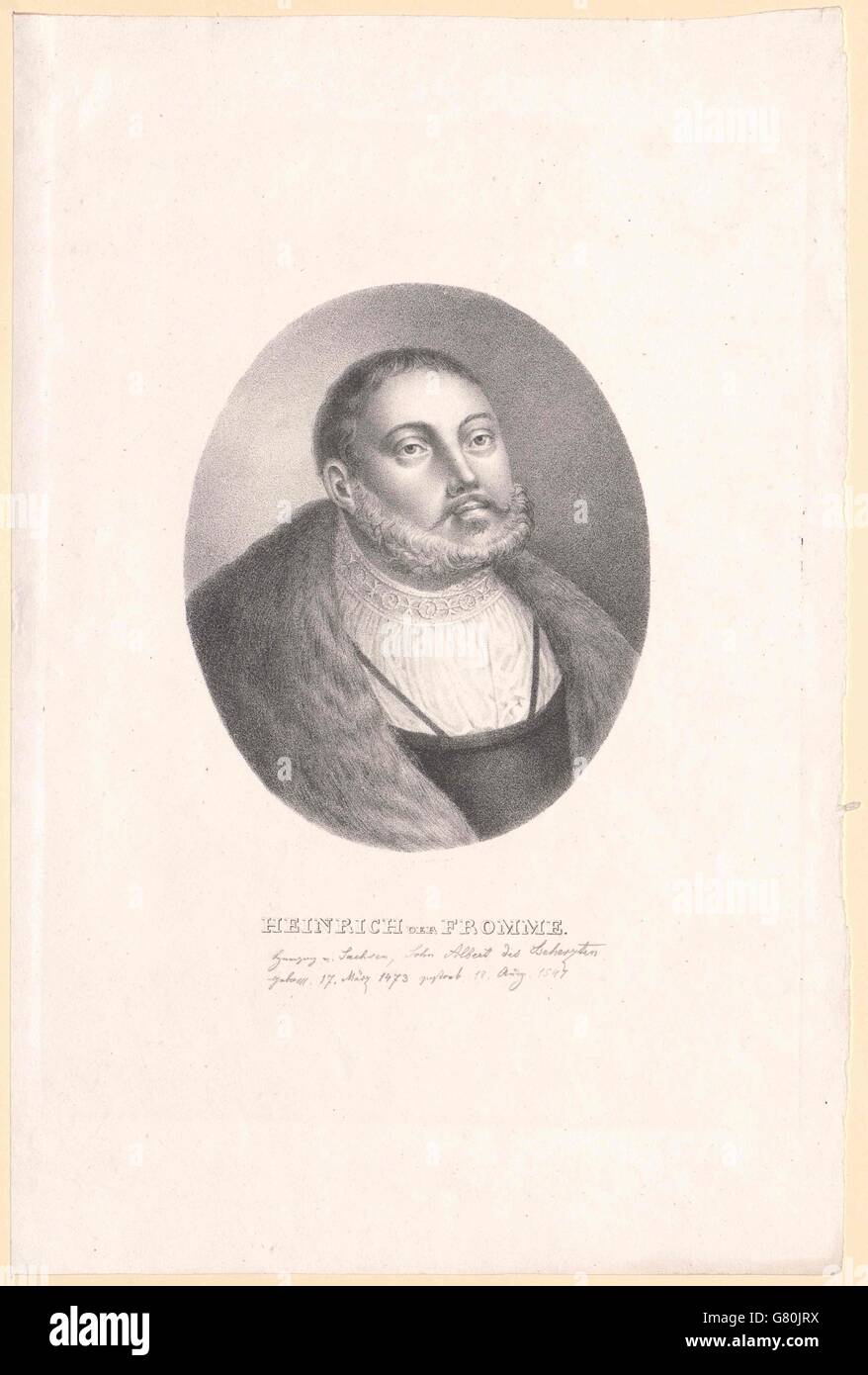 Heinrich V. der Fromme, Herzog von Sachsen Stockfoto