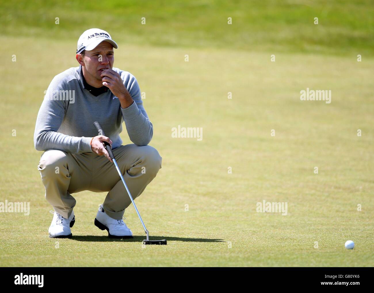 Golf - Dubai Duty Free Irish Open - Tag 4 - Royal County Down Golf Club. Maximilian Kieffer auf dem 2. Green am 4. Tag der Dubai Duty Free Irish Open im Royal County Down Golf Club, Newcastle. Stockfoto