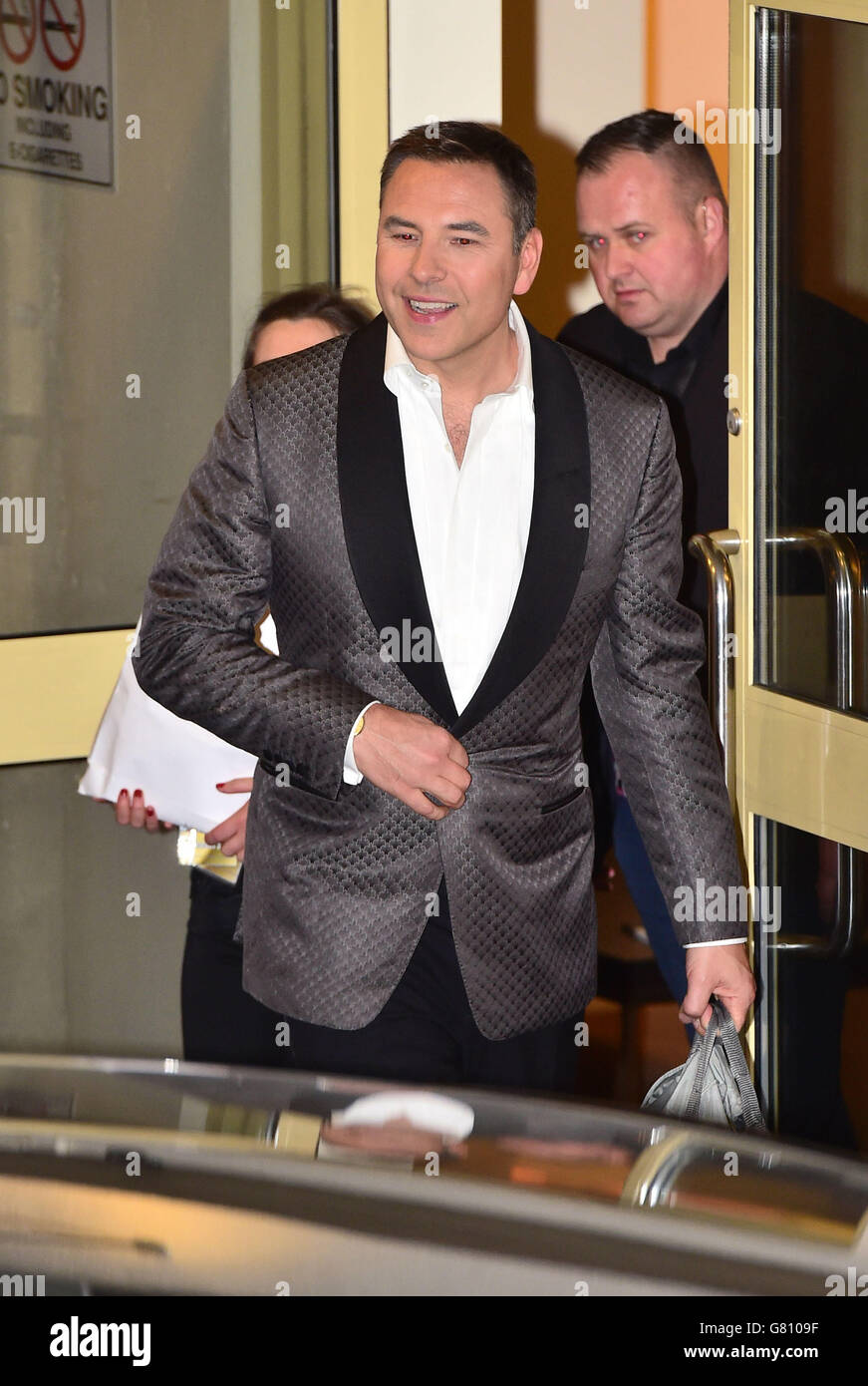 David Walliams verlässt die Fountain Studios in Wembley nach dem Britain's Got Talent Finale. Stockfoto