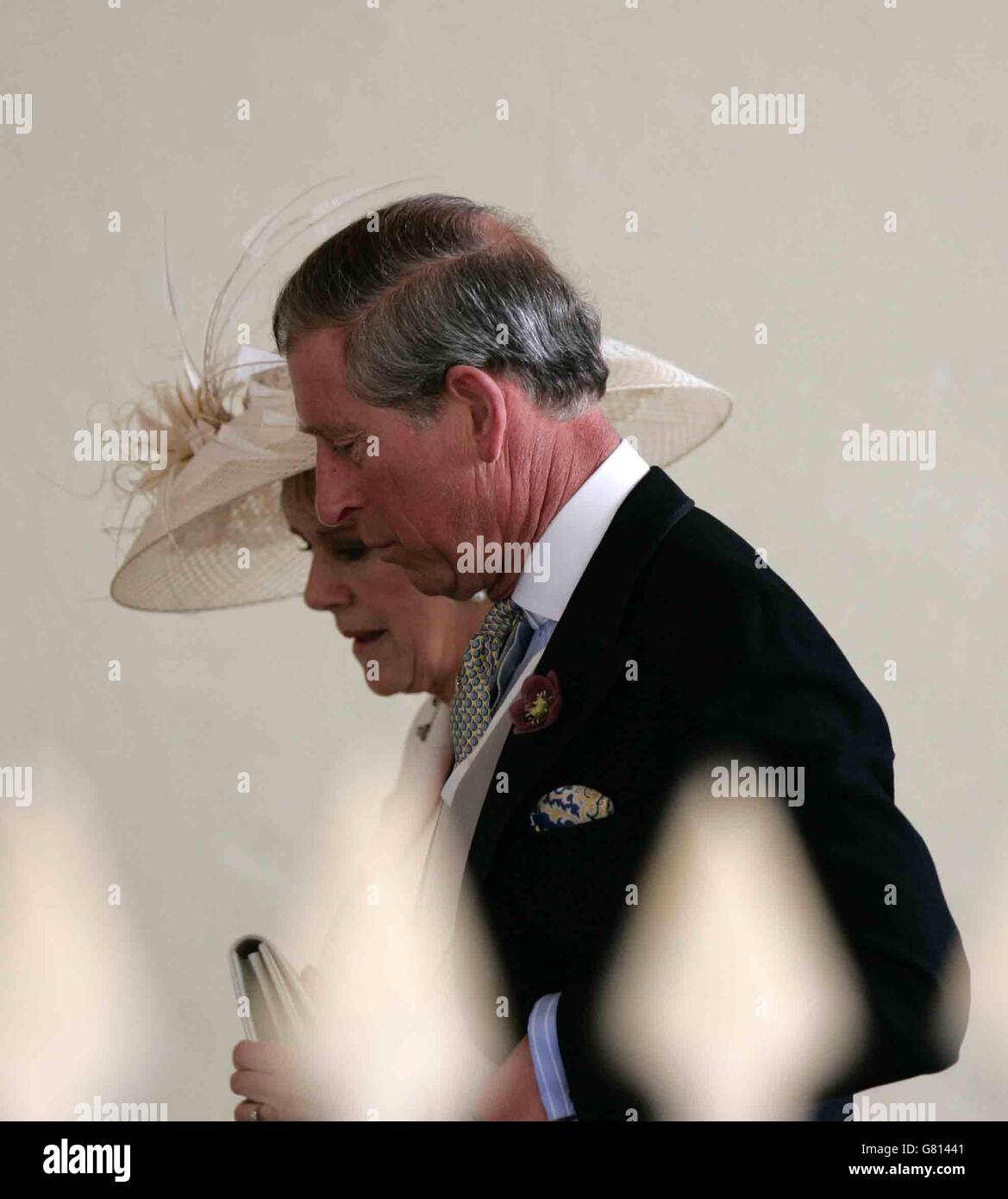 Der britische Prinz Charles und Camilla Parker Bowles gehen in die Guildhall. Stockfoto
