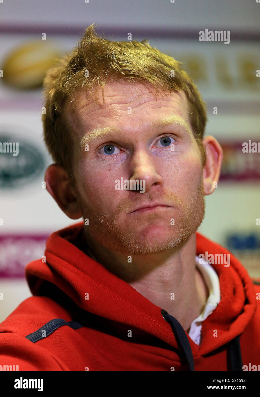 Rugby League - First Utility Super League - Castleford Tigers gegen Wakefield Wildcats - The Jungle. Wakefield Wildcats Cheftrainer James Webster während der Pressekonferenz nach dem Spiel. Stockfoto