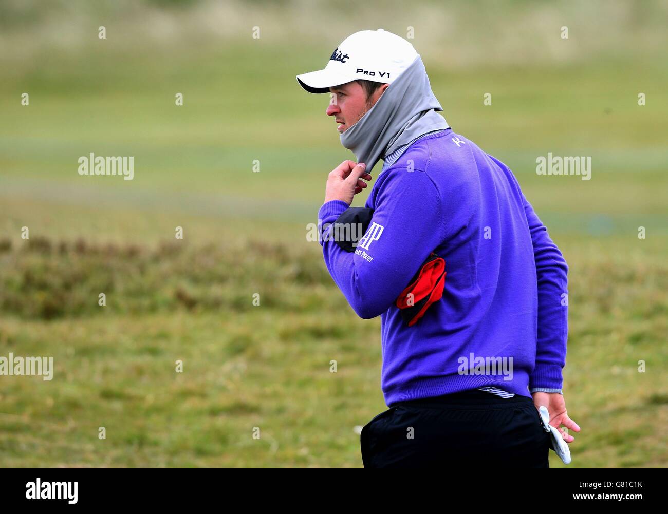 Golf - Dubai Duty Free Irish Open - Tag 3 - Royal County Down Golf Club. Bernd Wiesberger am 5. Tag der Dubai Duty Free Irish Open im Royal County Down Golf Club, Newcastle. Stockfoto