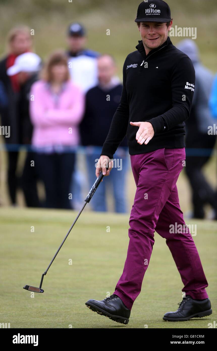 Golf - Dubai Duty Free Irish Open - Tag 3 - Royal County Down Golf Club. Tyrrell Hatton auf dem 2. Green am dritten Tag der Dubai Duty Free Irish Open im Royal County Down Golf Club, Newcastle. Stockfoto