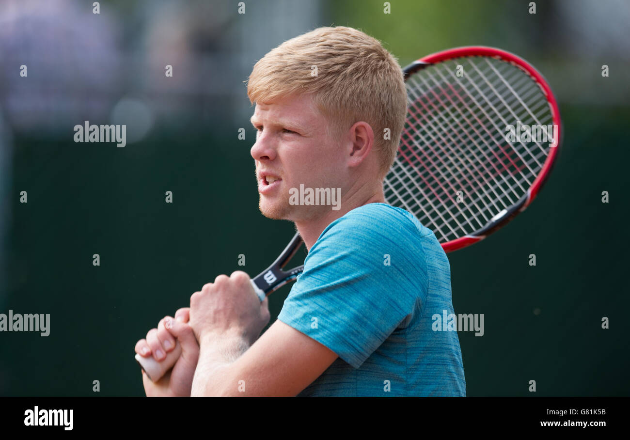 Kyle Edmund beim Training am dritten Tag der French Open bei Roland Garros am 26. Mai 2015 in Paris, Frankreich Stockfoto