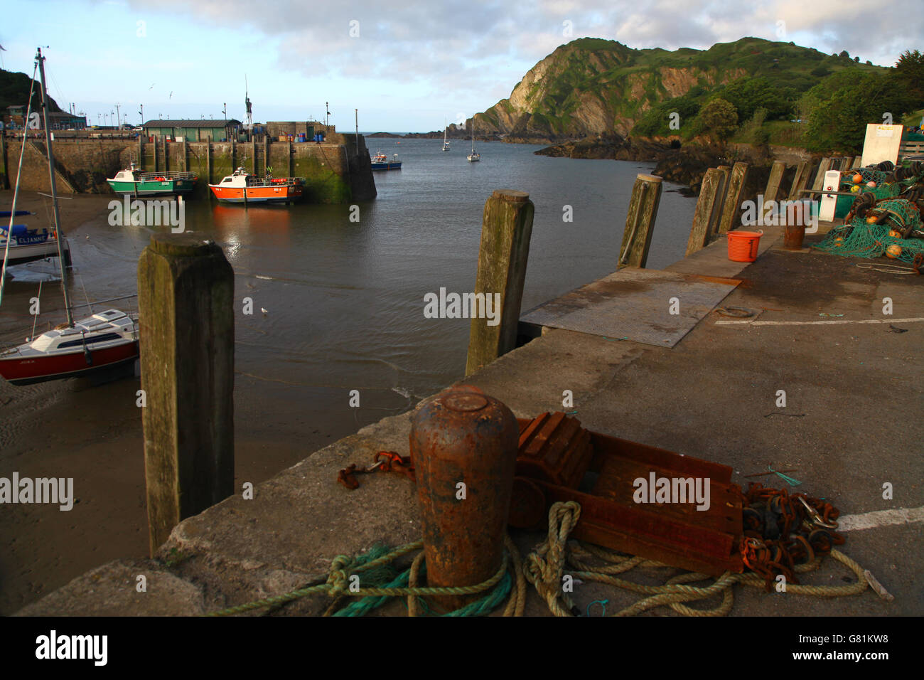 Der kleine Hafen von Ilfracombe in Nord-Devon Stockfoto