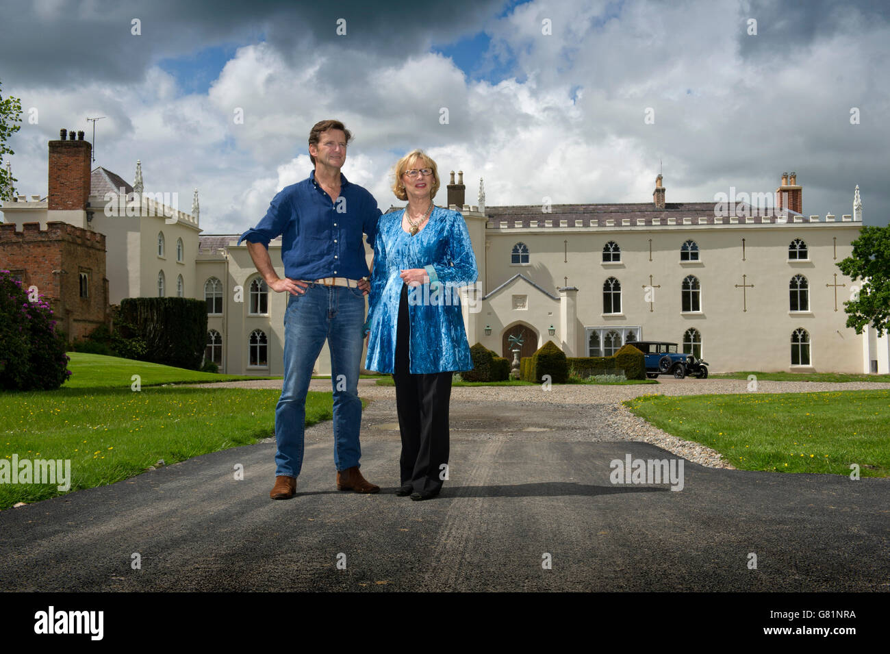 Combermere Abbey, Shropshire, Großbritannien, ein ehemaliges Kloster mit Inhaber Peter & sarah Callander - Beckett. Stockfoto