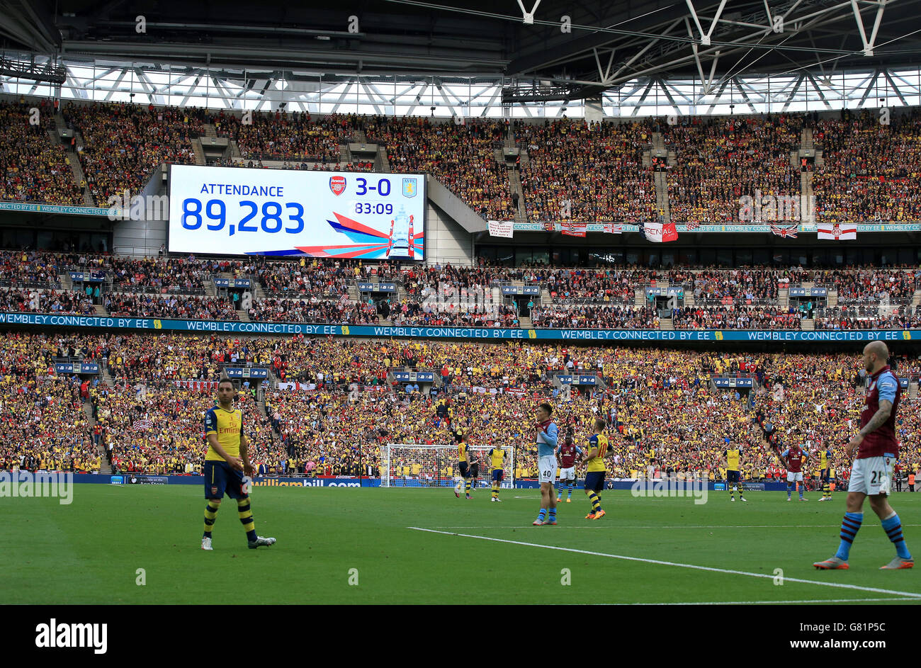 Fußball - FA Cup - Finale - Arsenal / Aston Villa - Wembley Stadium. Allgemeine Ansicht der Match-Aktion Stockfoto