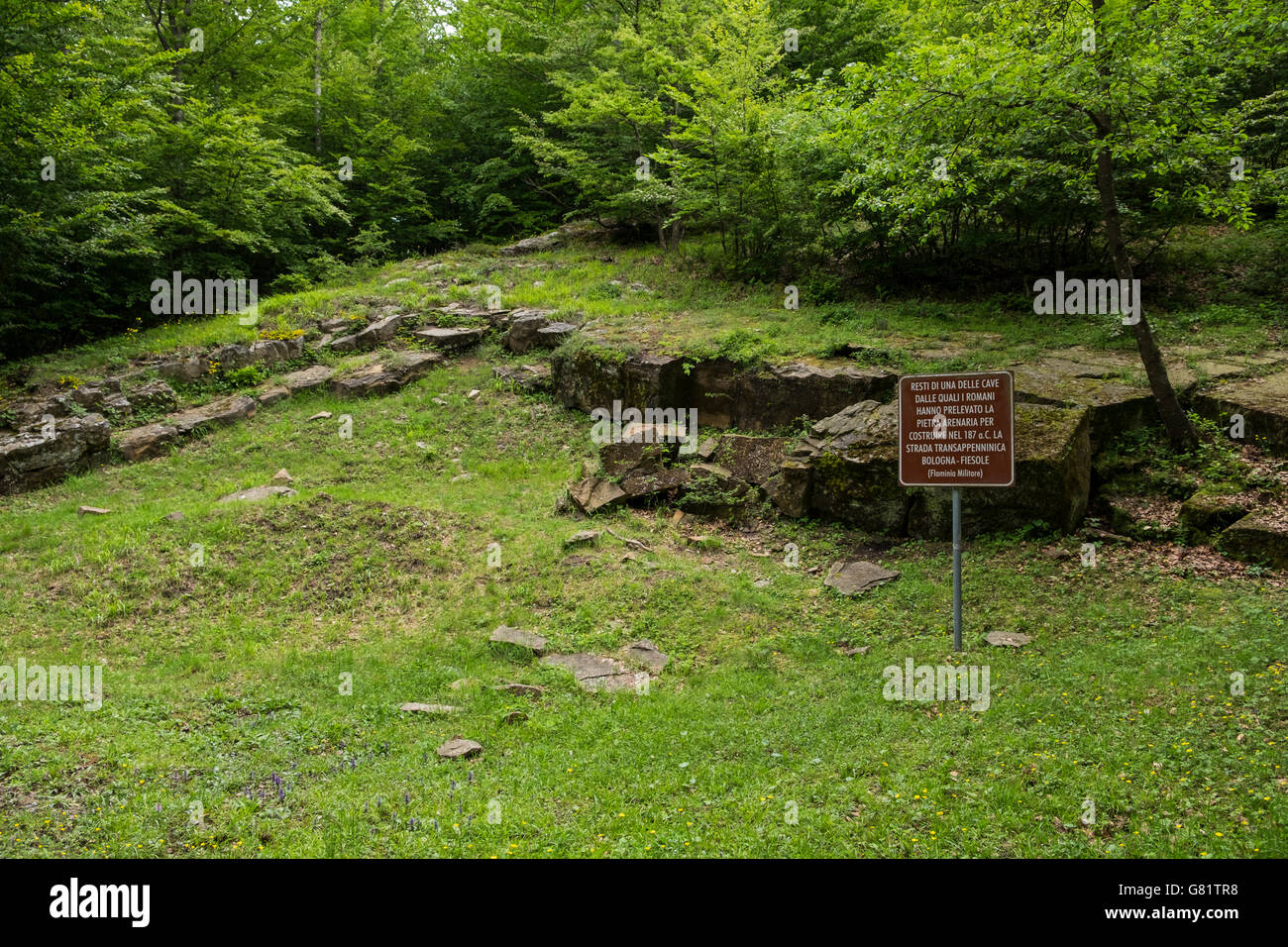 Überreste eines Steinbruchs aus wo die Römer nahmen Stein Trans Appenin