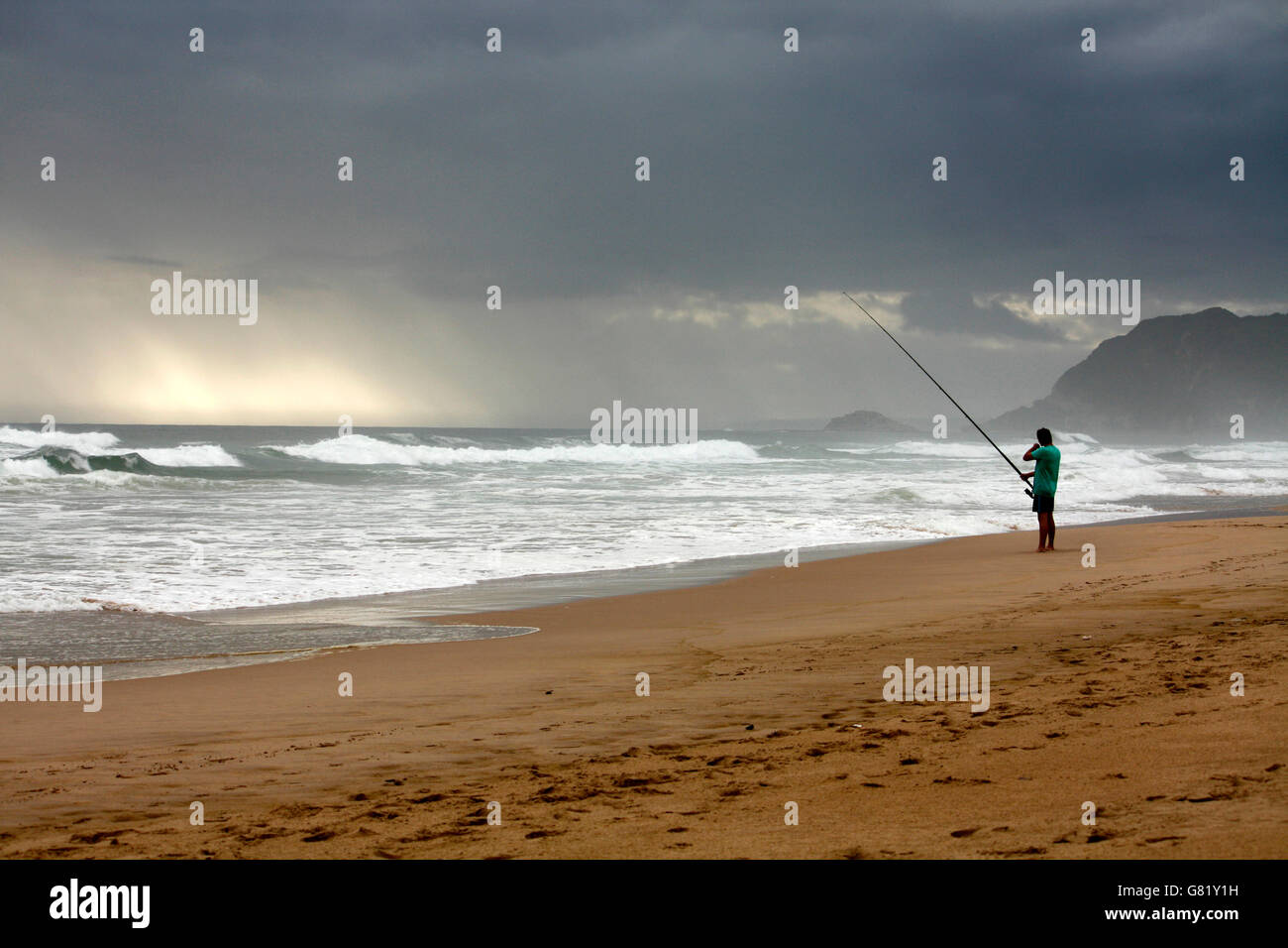 Fischer am Strand, Western Cape, South Africa, 2012 Stockfoto