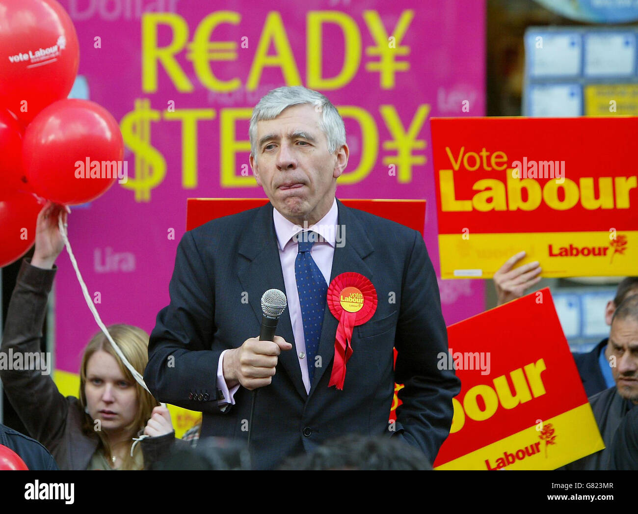 Allgemeine Wahl-Kampagne 2005 - Labour Party - Oldham Stockfoto