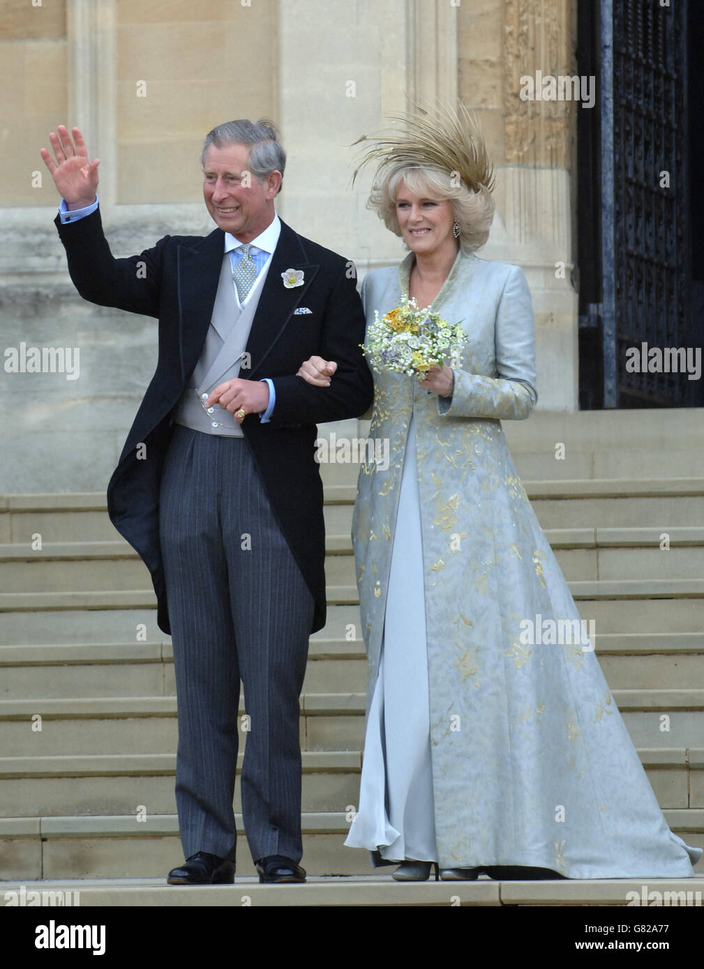 Royal Wedding - Hochzeit von Prinz Charles und Camilla Parker Bowles - Service des Gebetes und der Hingabe - St.-Georgs-Kapelle Stockfoto