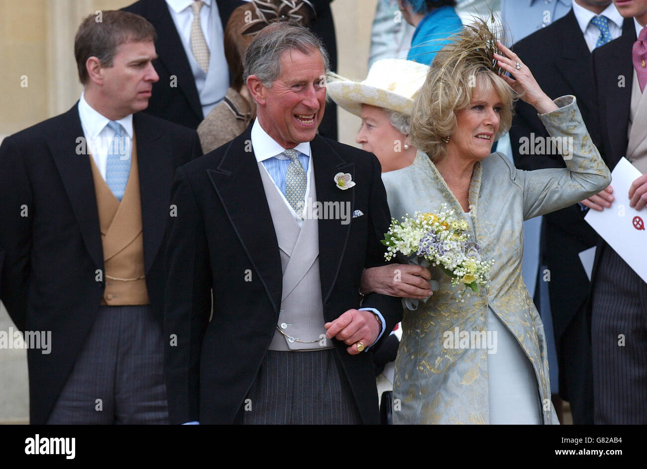 Royal Wedding - Hochzeit von Prinz Charles und Camilla Parker Bowles - Service des Gebetes und der Hingabe - St.-Georgs-Kapelle Stockfoto