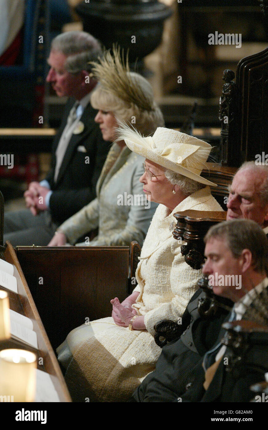 Royal Wedding - Hochzeit von Prinz Charles und Camilla Parker Bowles - Service des Gebetes und der Hingabe - St.-Georgs-Kapelle Stockfoto
