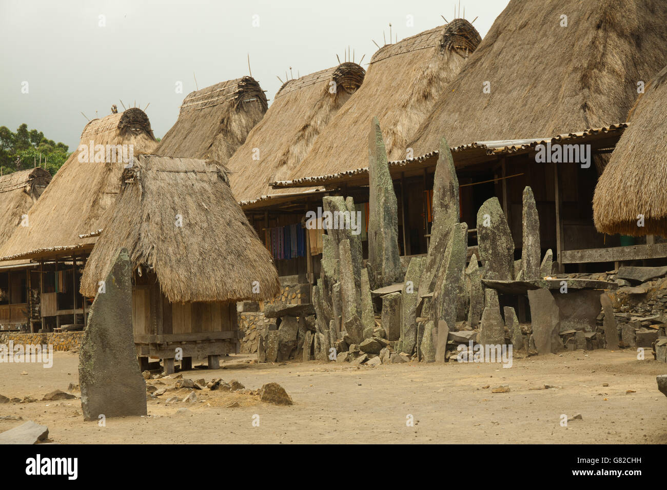 traditionelles Dorf Bena auf der Insel Flores-Indonesien Stockfoto