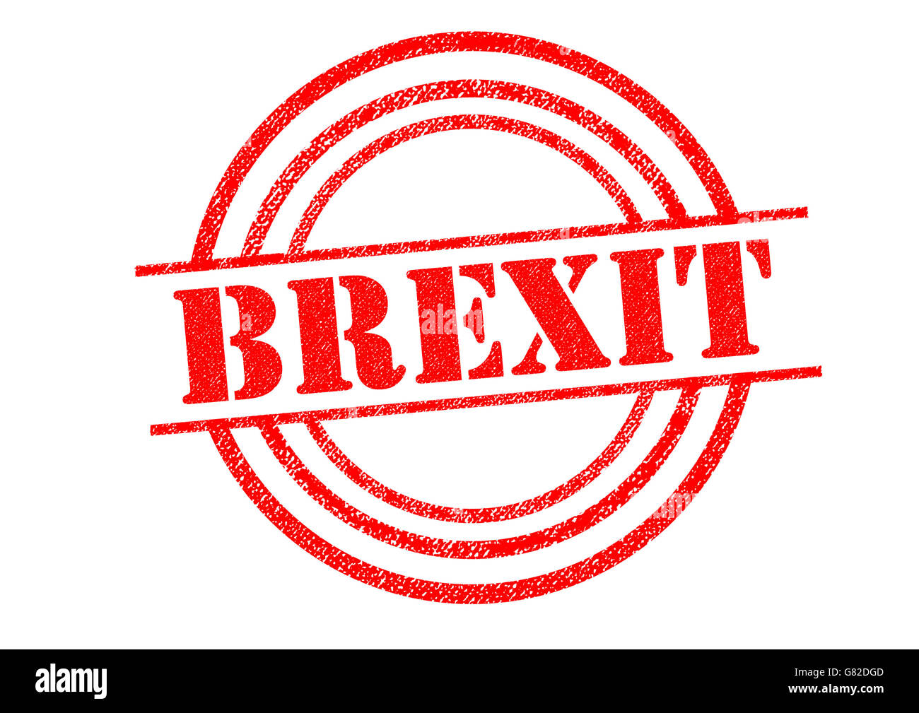 BREXIT Stempel auf einem weißen Hintergrund. Stockfoto