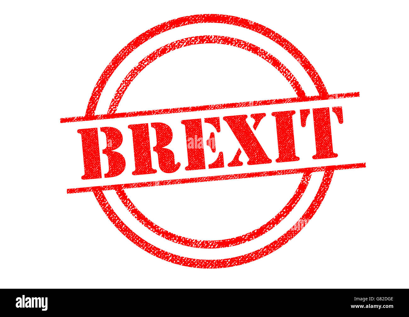 BREXIT Stempel auf einem weißen Hintergrund. Stockfoto