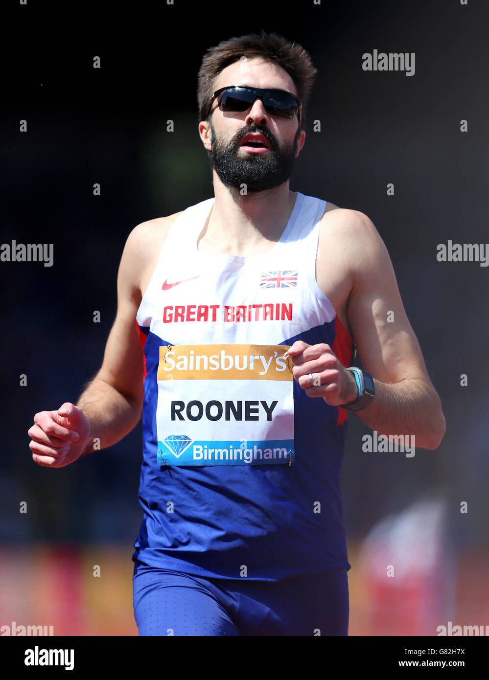 Leichtathletik - Sainsbury's Birmingham Grand Prix - Alexander Stadium. Martyn Rooney in den 300m während des Sainsbury's Birmingham Grand Prix im Alexander Stadium, Birmingham. Stockfoto